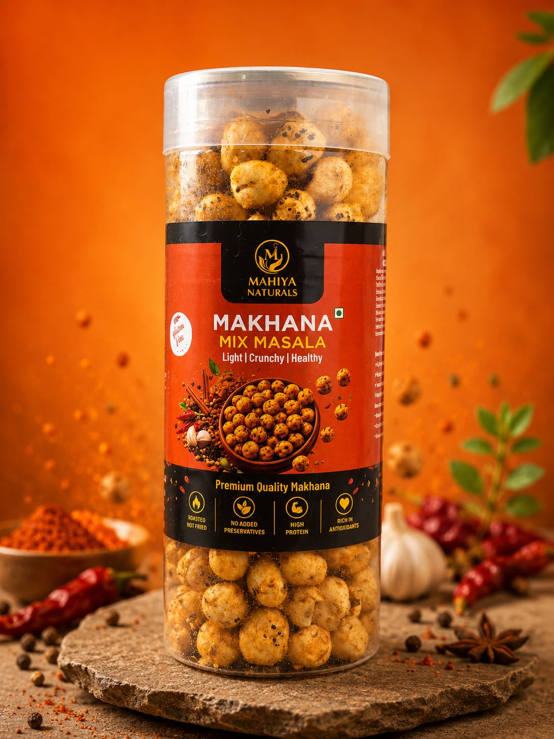 Mahiya Naturals Roasted Makhana – Mix Masal 90gm