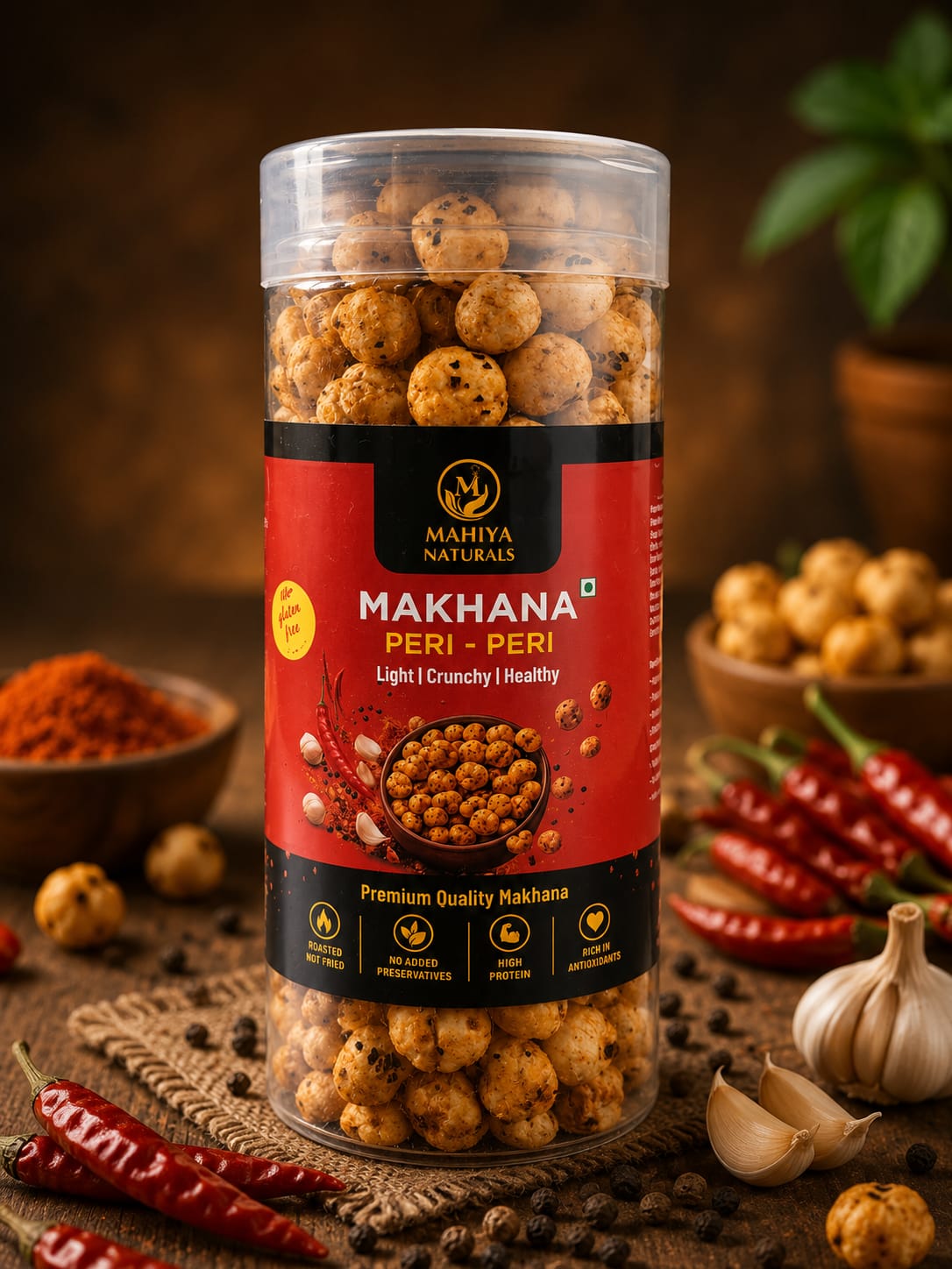 Mahiya Naturals Roasted Makhana - Peri Peri 90gm