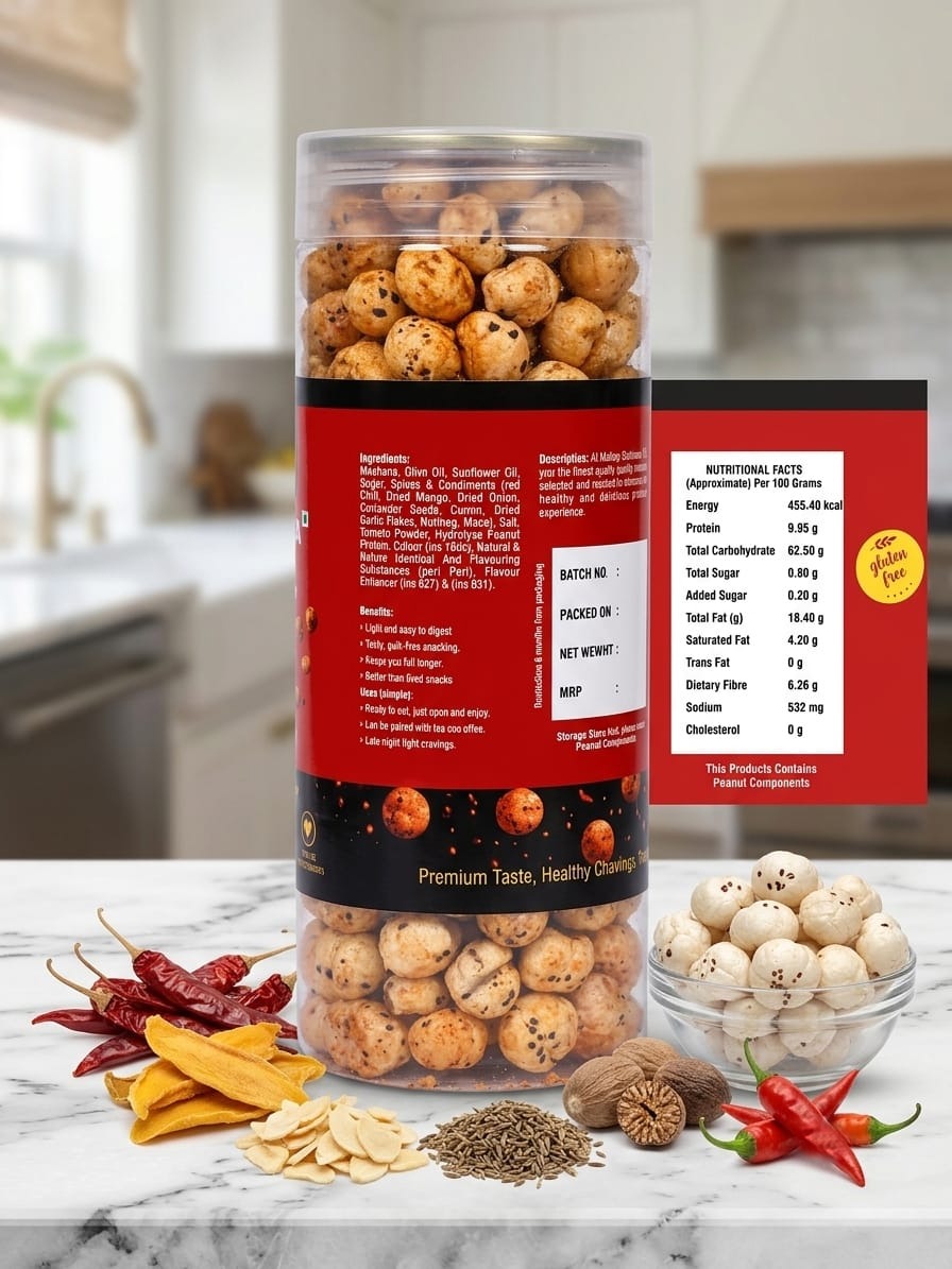 Mahiya Naturals Roasted Makhana - Peri Peri 90gm - Image 2